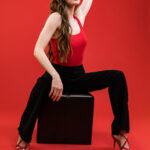 An Unforgettable Red Backdrop Shoot with 9 Amazing Models, TRW01305